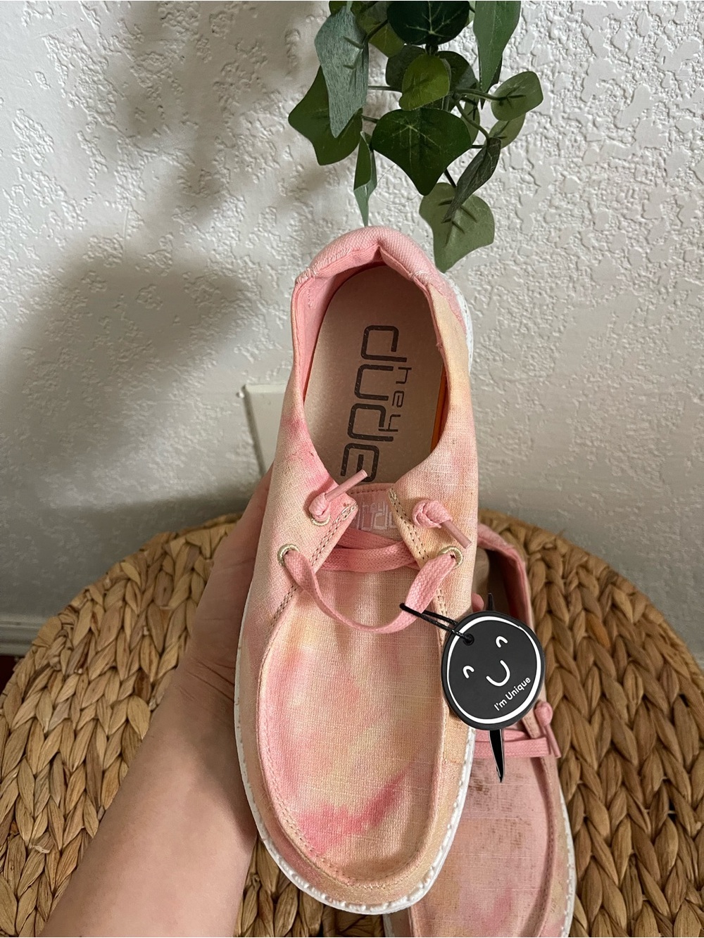 Hey Dude Pink Tie-Dye Canvas Slip-On Sneakers - Picture 6 of 10